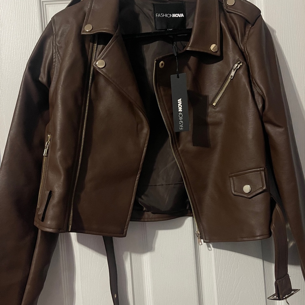 Fashion Nova Chocolate Leather Jacket